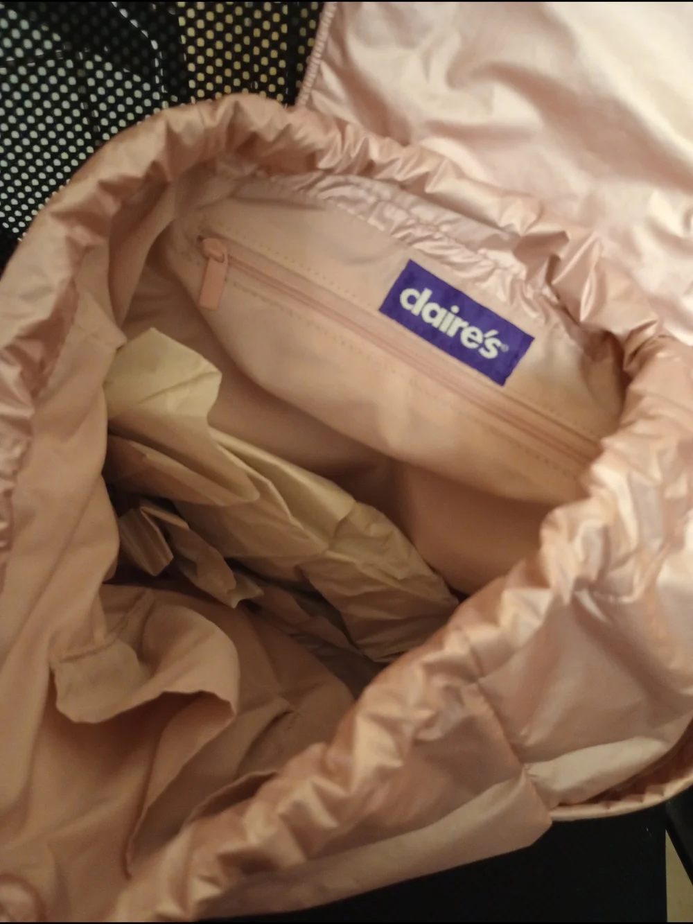 Claire's Rose Gold Drawstring Backpack